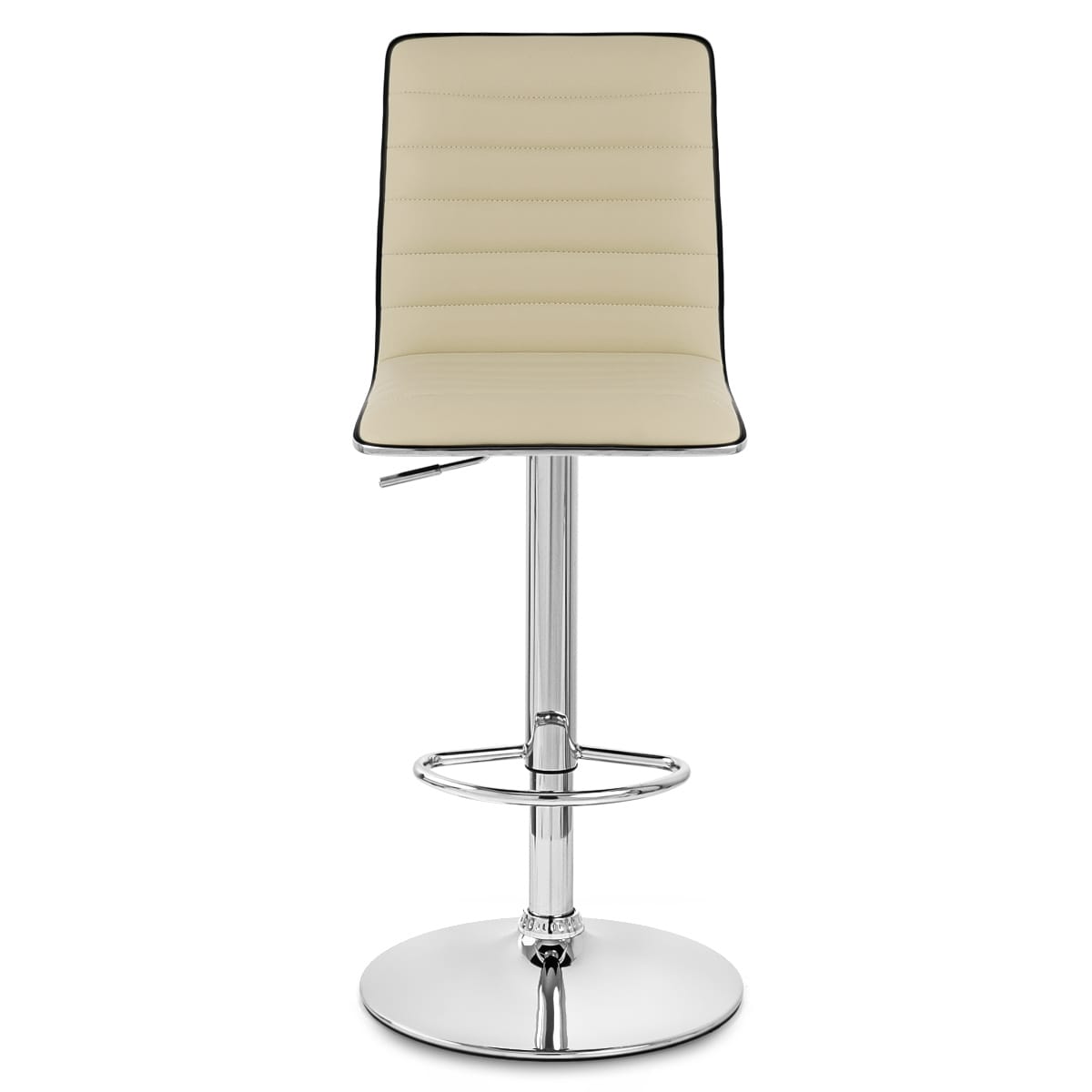 Taburete Polipiel Cromo - Hiline Crema