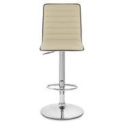 Taburete Polipiel Cromo - Hiline Crema