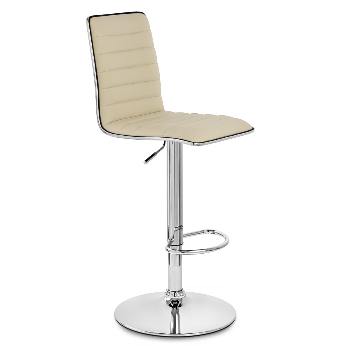 Taburete Polipiel Cromo - Hiline Crema