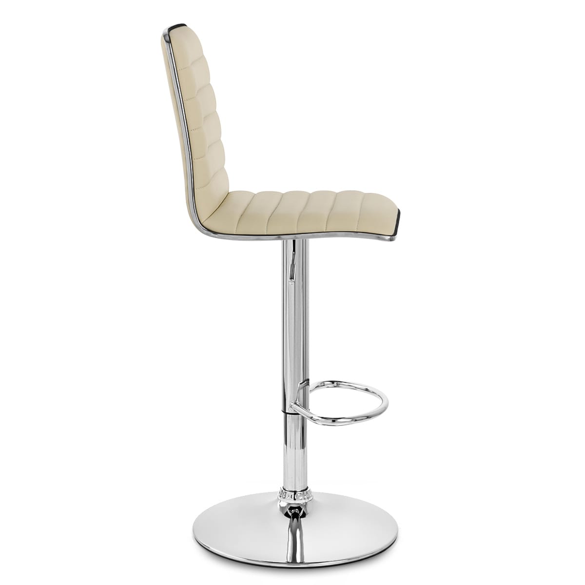 Taburete Polipiel Cromo - Hiline Crema