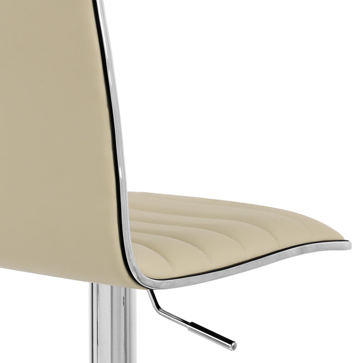 Taburete Polipiel Cromo - Hiline Crema