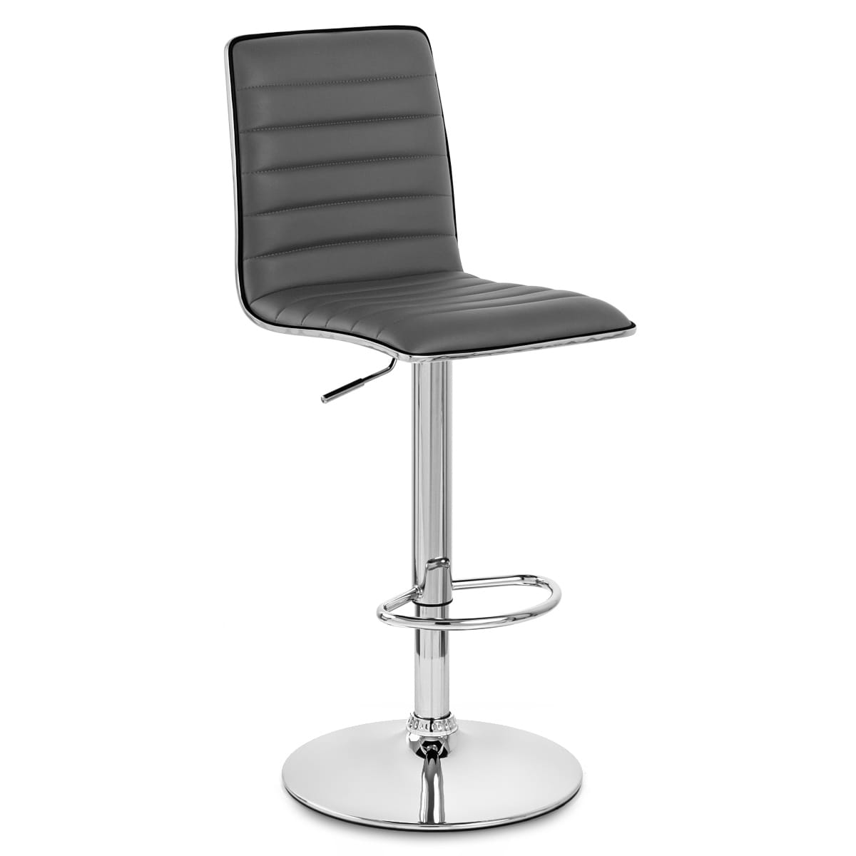Taburete Polipiel Cromo - Hiline Gris