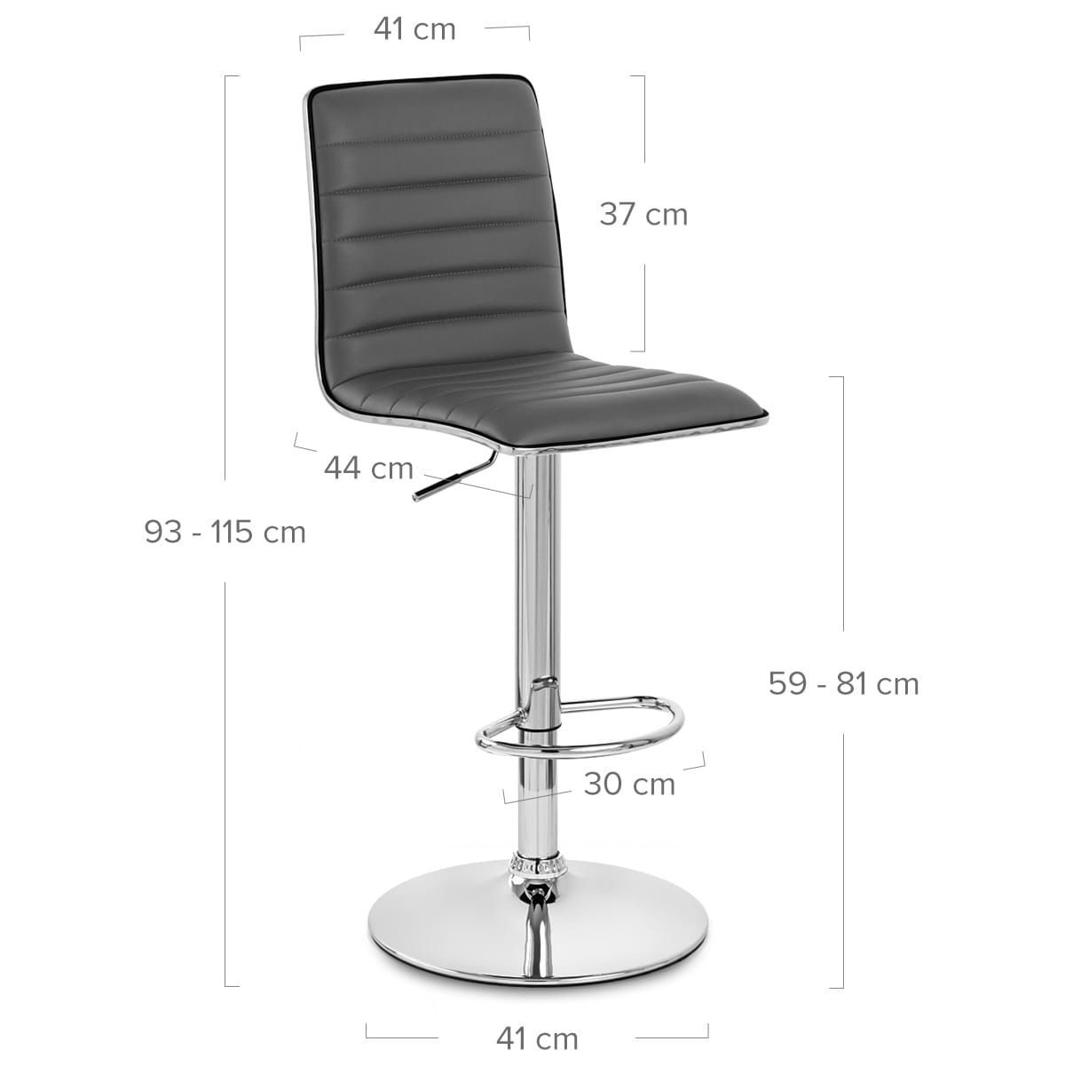 Taburete Polipiel Cromo - Hiline Gris