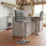 Taburete Polipiel Cromo - Hiline Gris