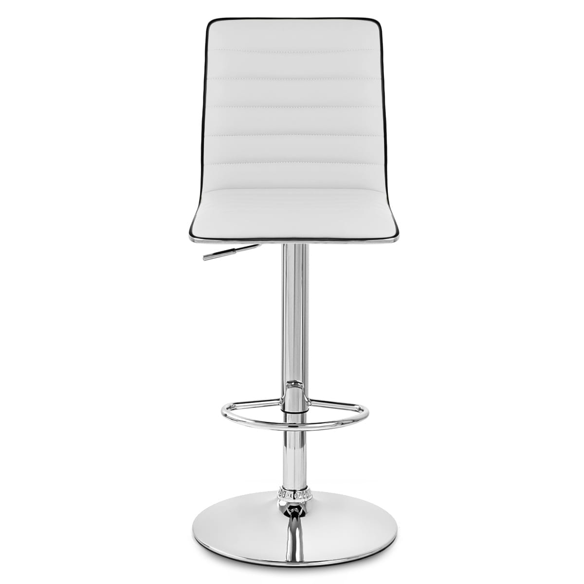 Taburete Polipiel Cromo - Hiline Blanco