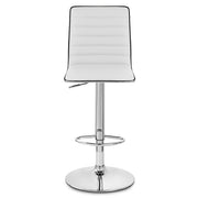 Taburete Polipiel Cromo - Hiline Blanco
