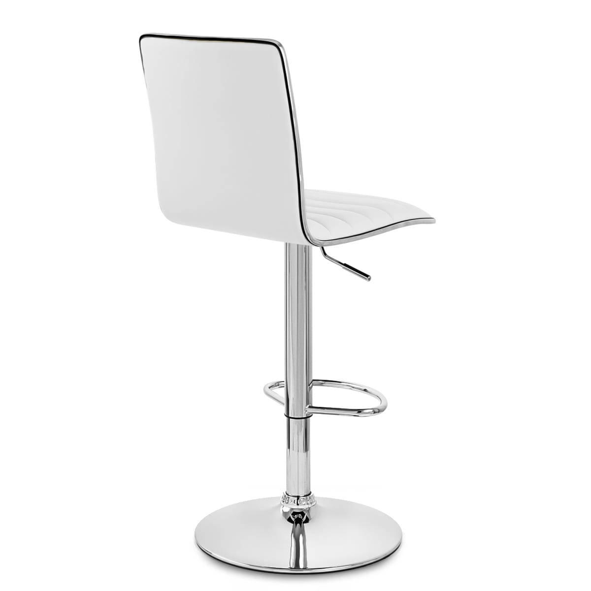 Taburete Polipiel Cromo - Hiline Blanco