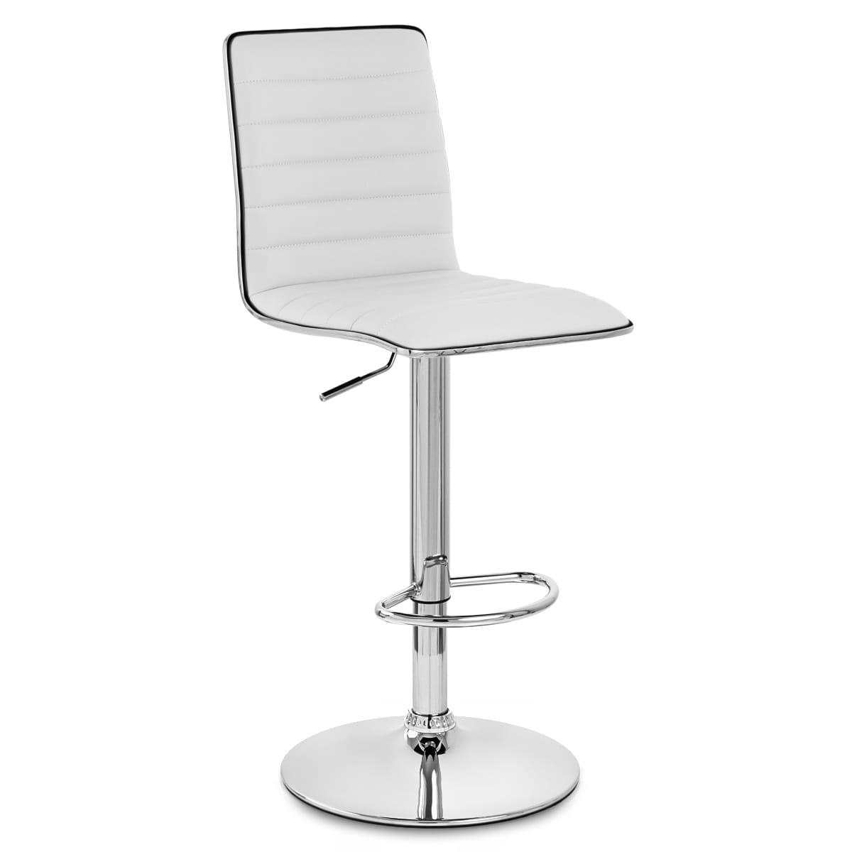 Taburete Polipiel Cromo - Hiline Blanco