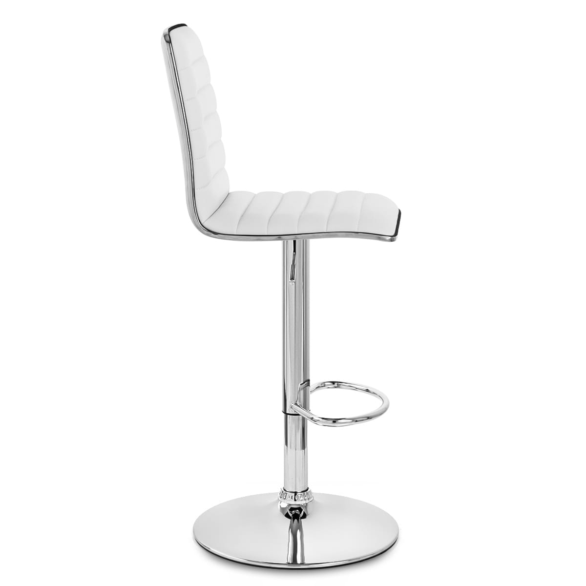 Taburete Polipiel Cromo - Hiline Blanco
