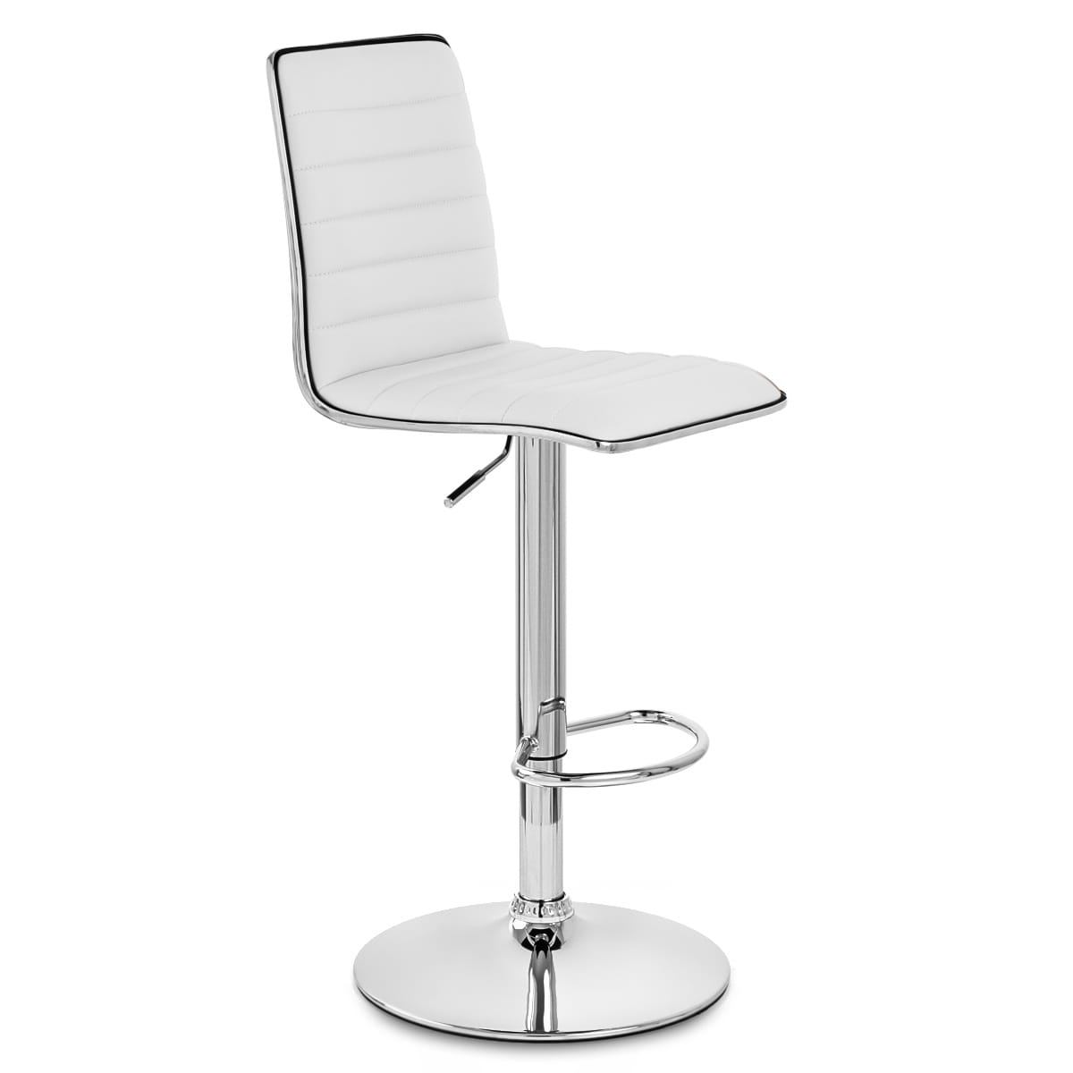 Taburete Polipiel Cromo - Hiline Blanco