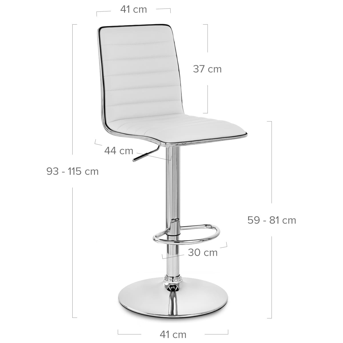 Taburete Polipiel Cromo - Hiline Blanco