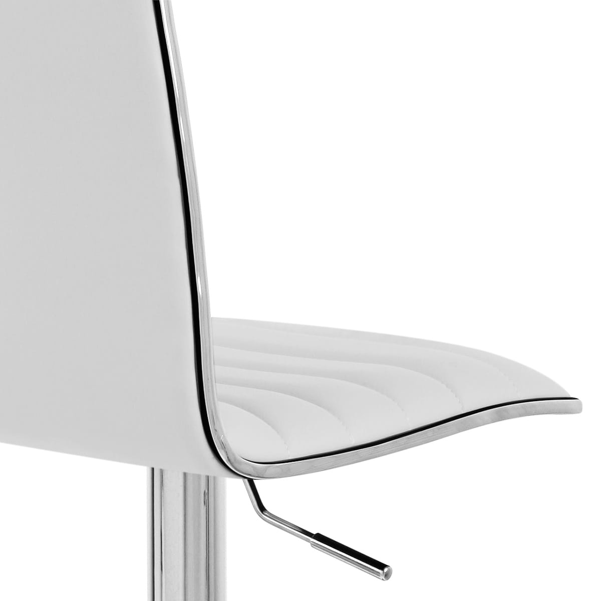 Taburete Polipiel Cromo - Hiline Blanco