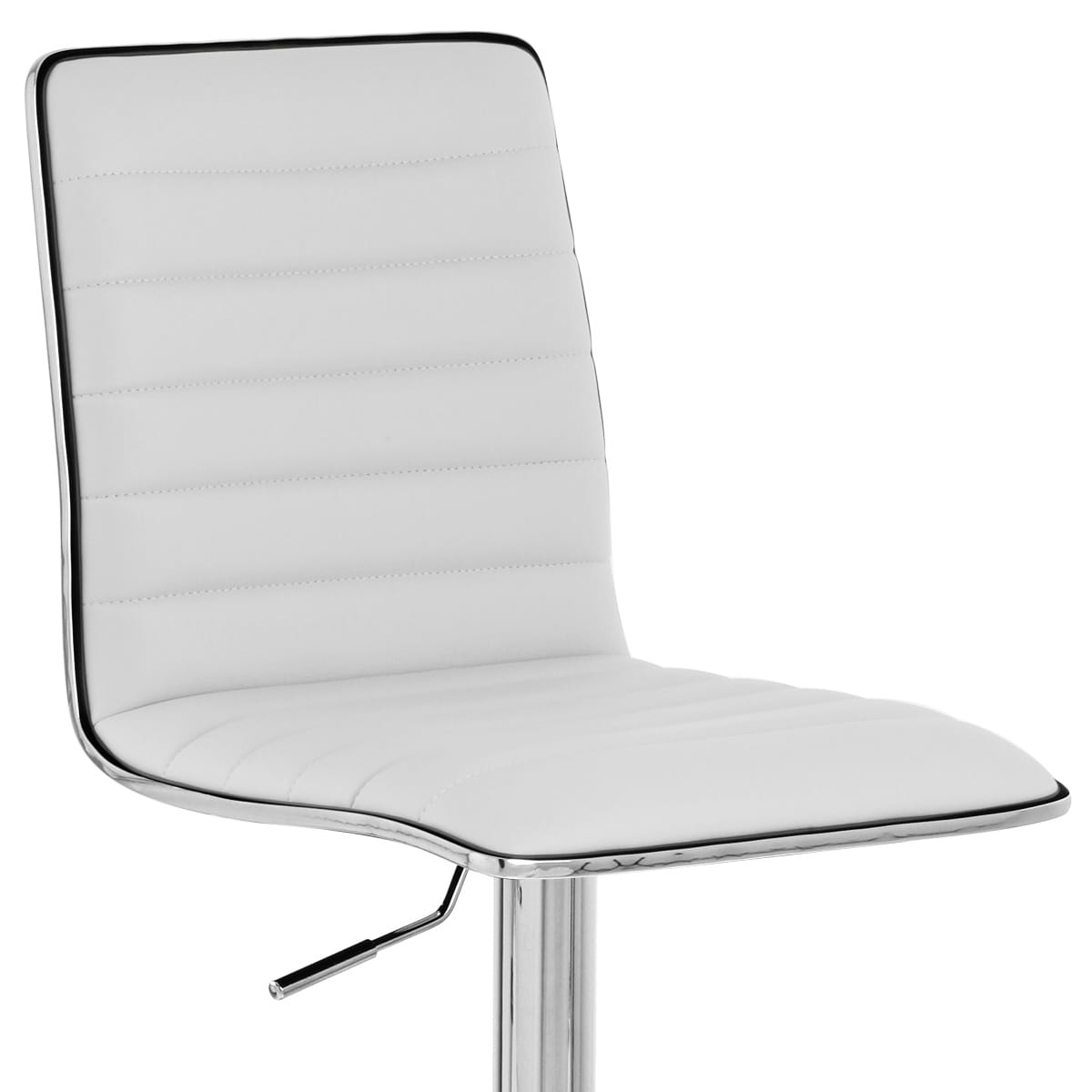 Taburete Polipiel Cromo - Hiline Blanco