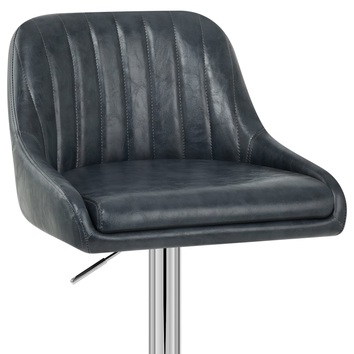 Taburete Cuero Sintético - Azul Oscuro