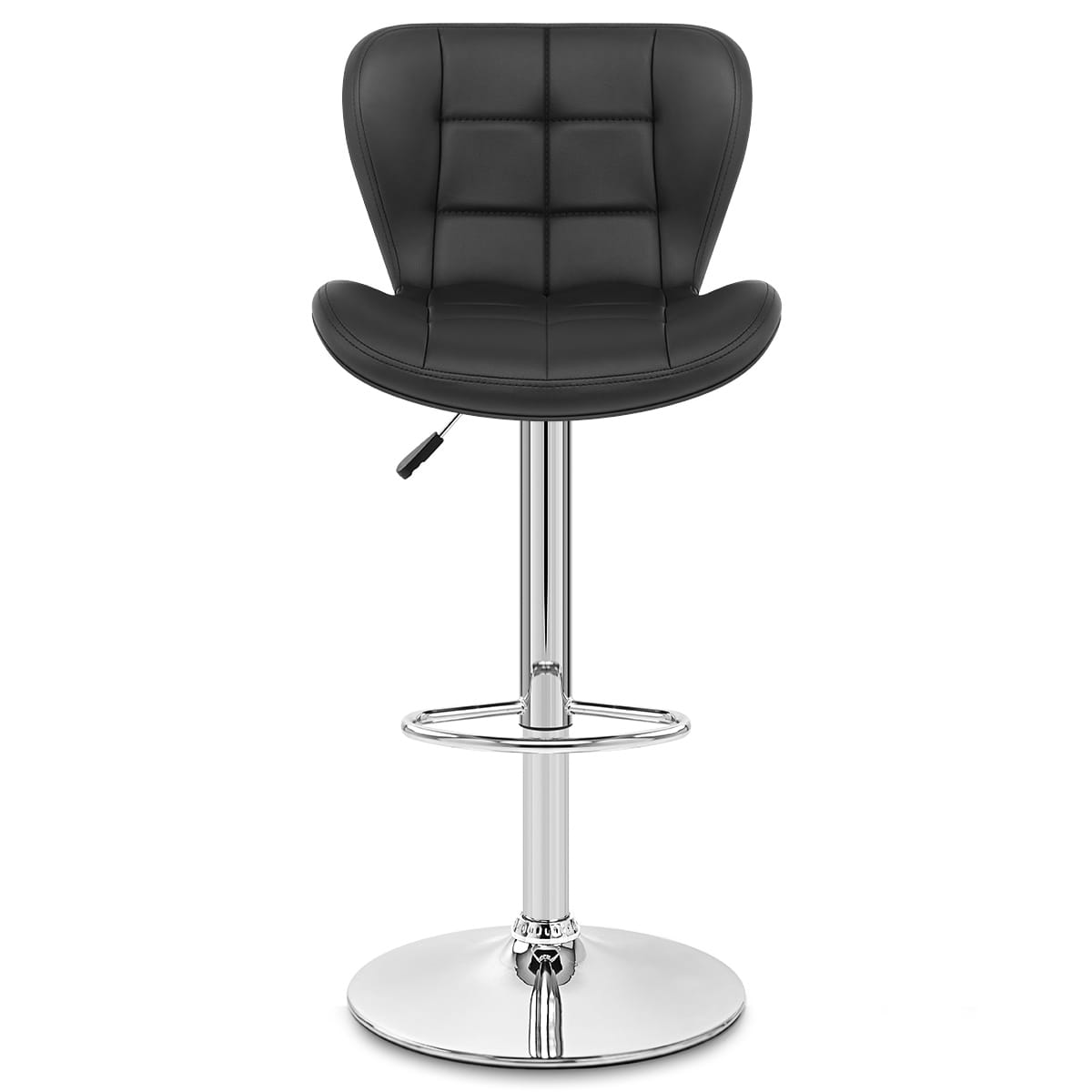 Taburete Polipiel Cromo - Houston Negro