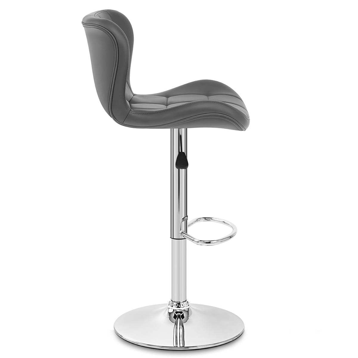Taburete Polipiel Cromo - Houston Gris