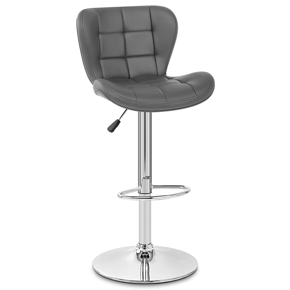 Taburete Polipiel Cromo - Houston Gris