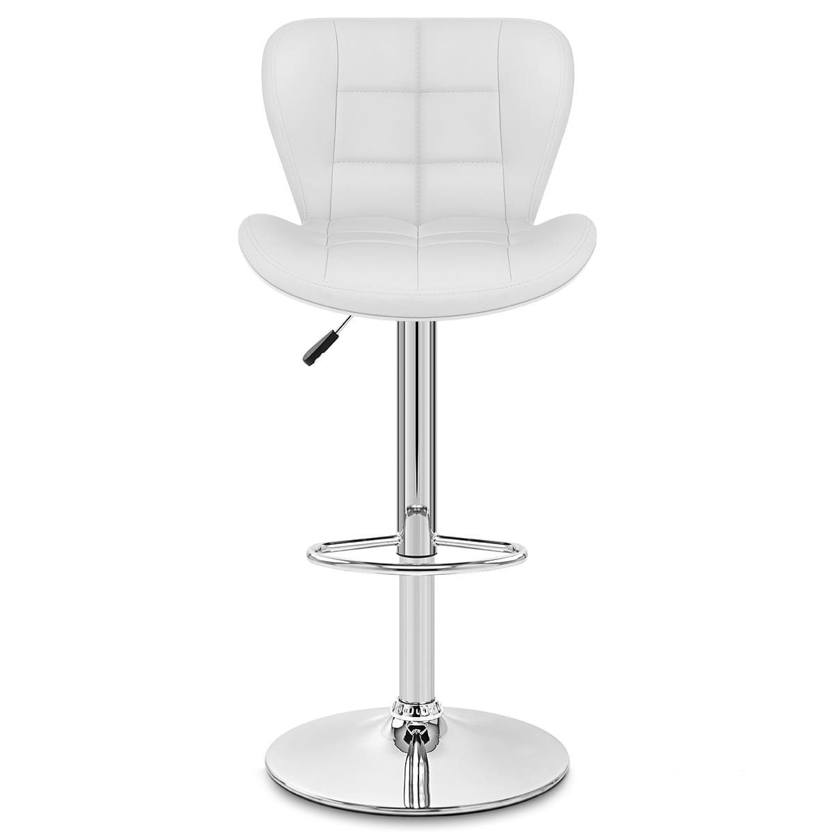 Taburete Polipiel Cromo - Houston Blanco