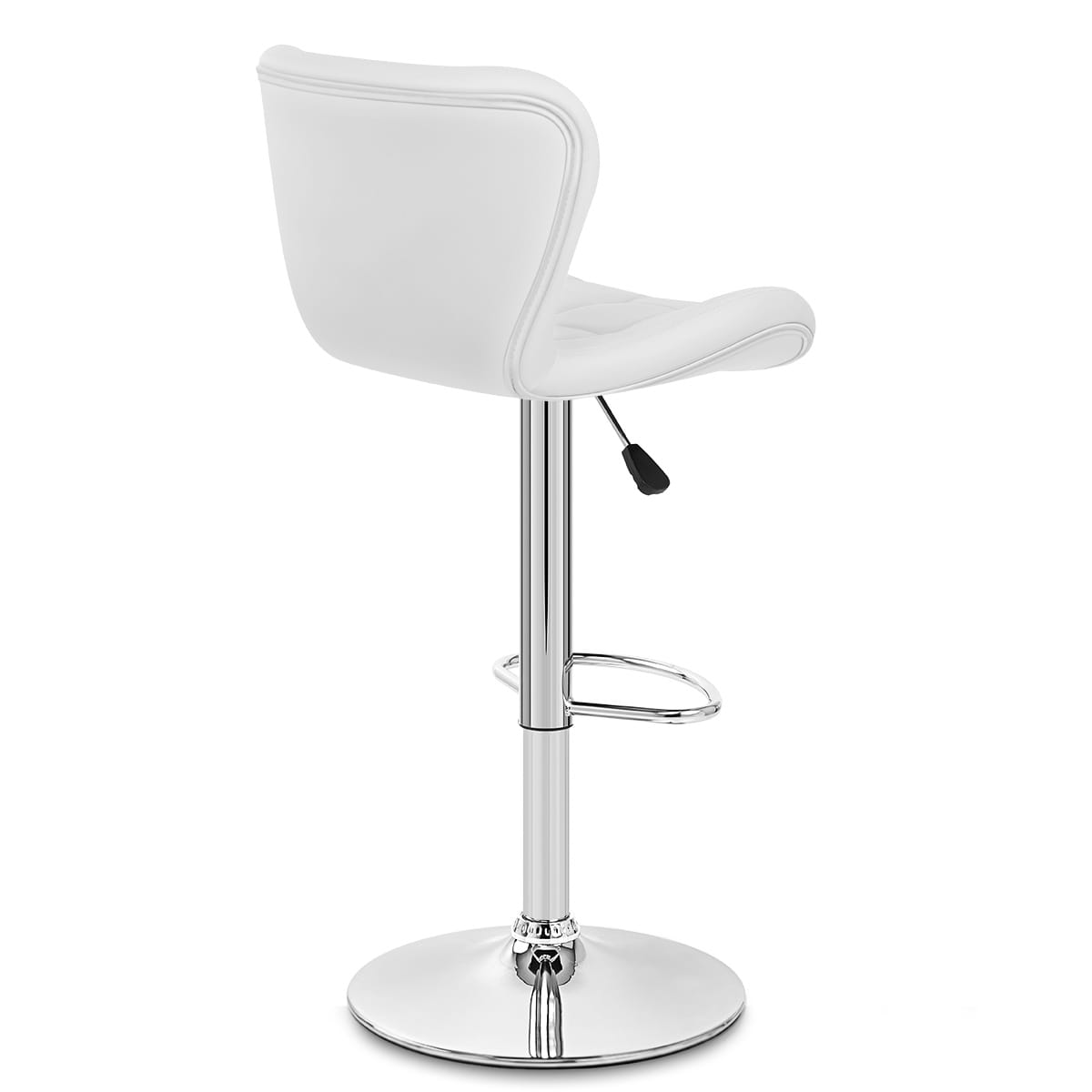 Taburete Polipiel Cromo - Houston Blanco