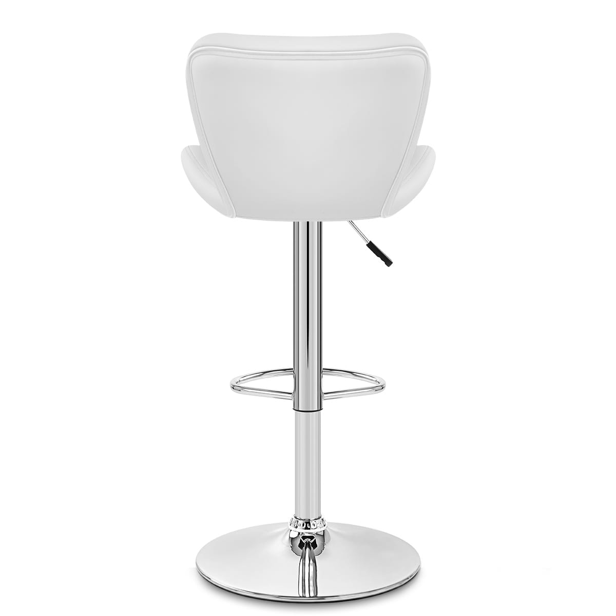 Taburete Polipiel Cromo - Houston Blanco