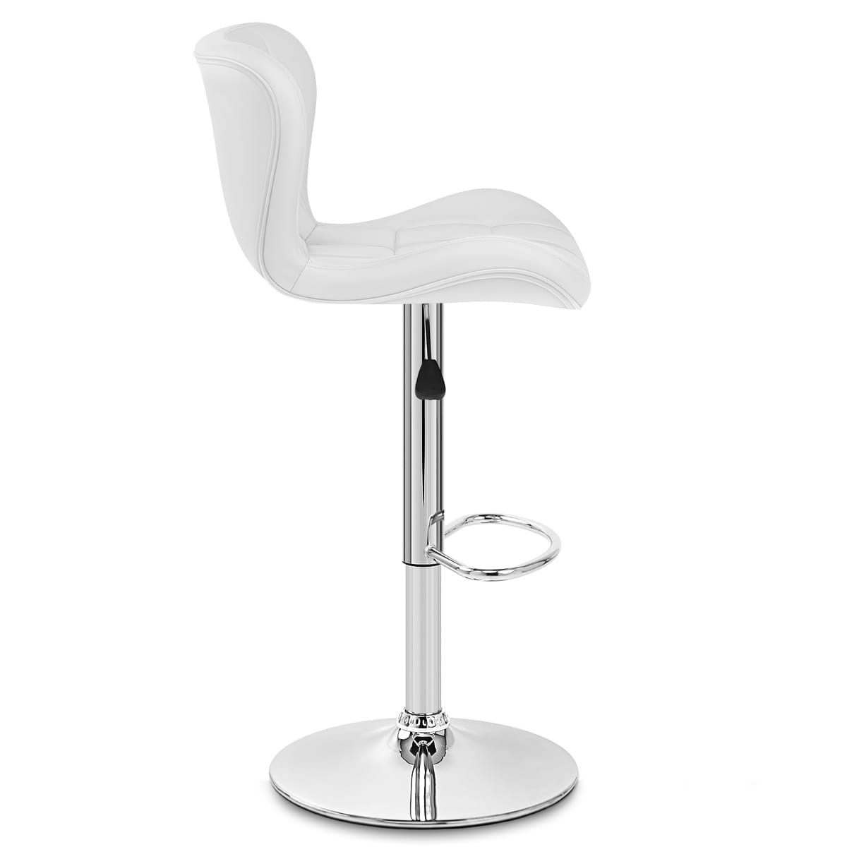 Taburete Polipiel Cromo - Houston Blanco