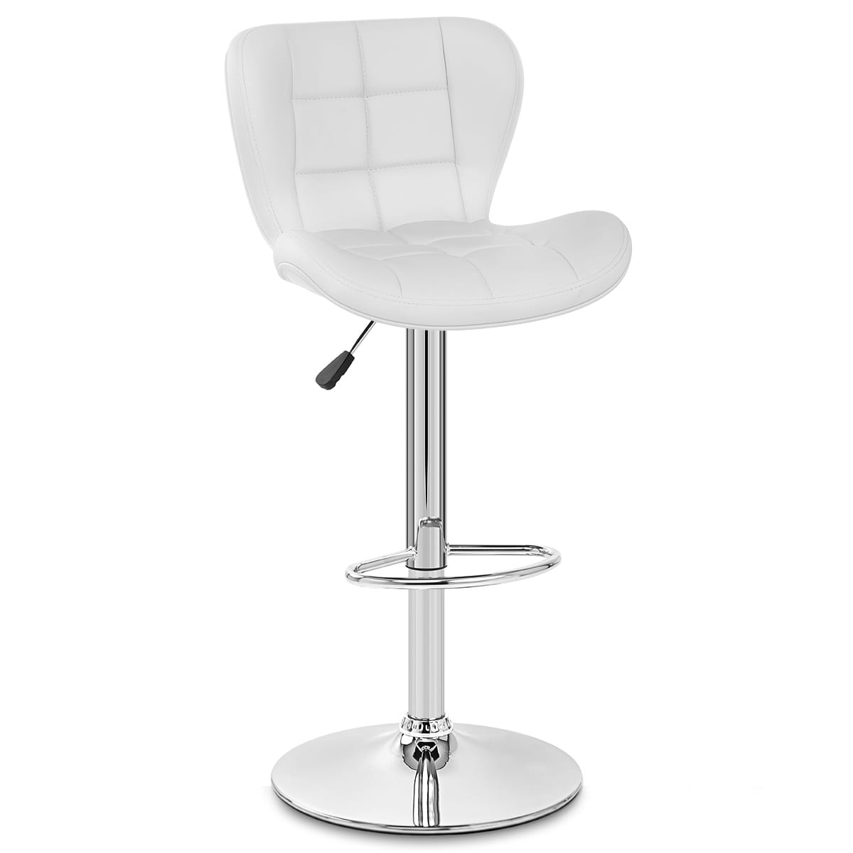 Taburete Polipiel Cromo - Houston Blanco