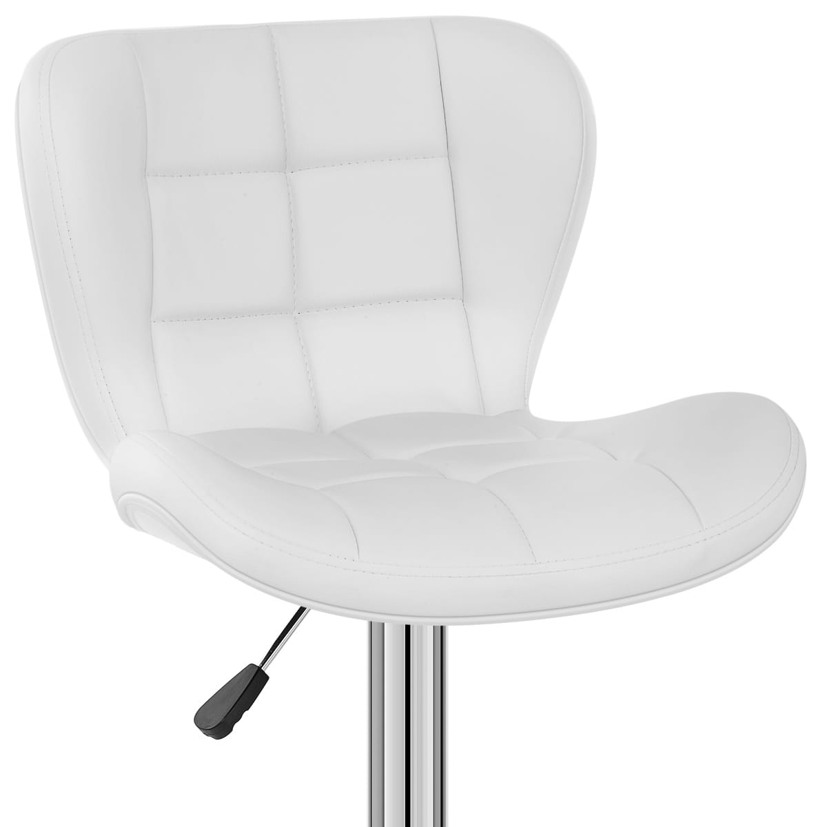 Taburete Polipiel Cromo - Houston Blanco