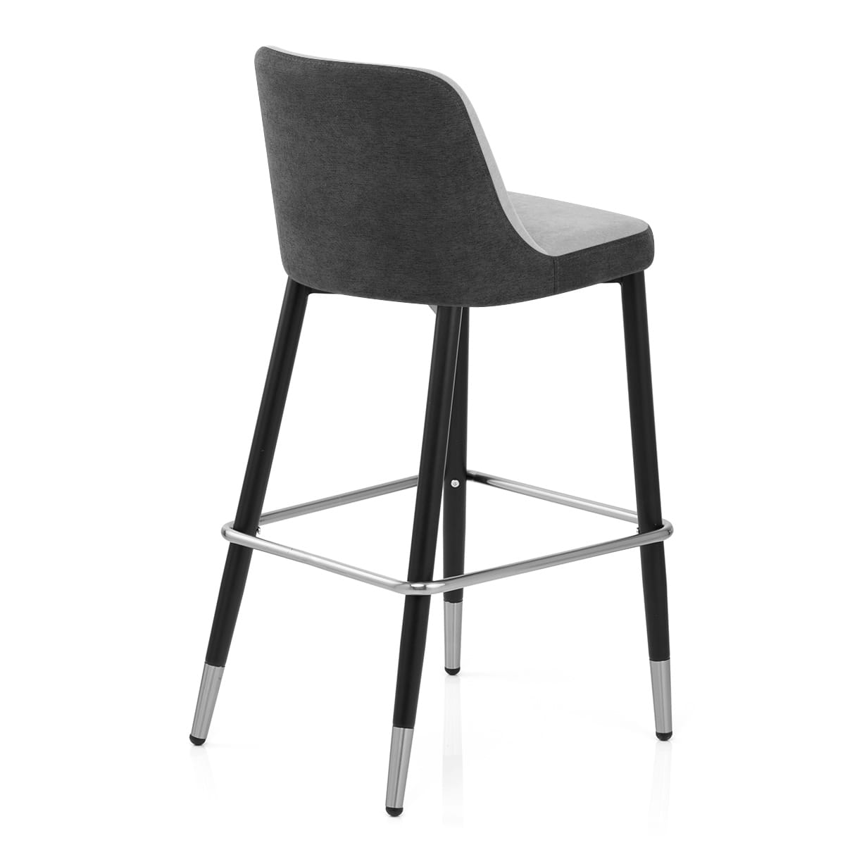 Taburete Tela Cromo - Hudson Gris