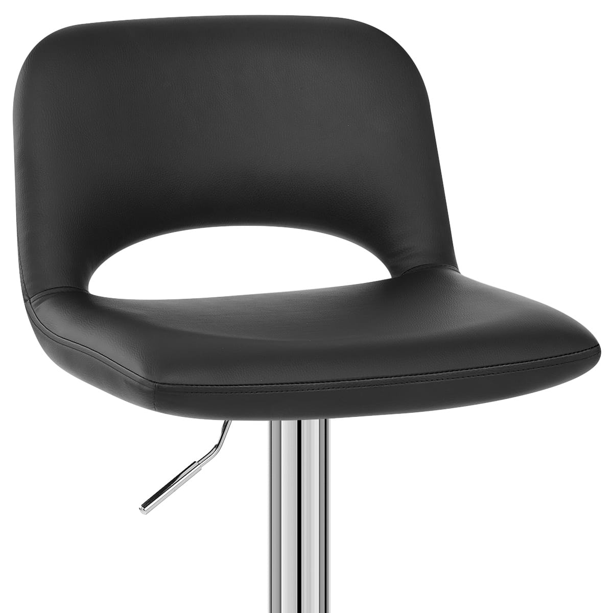 Taburete Cuero Sintético - Hugo Negro
