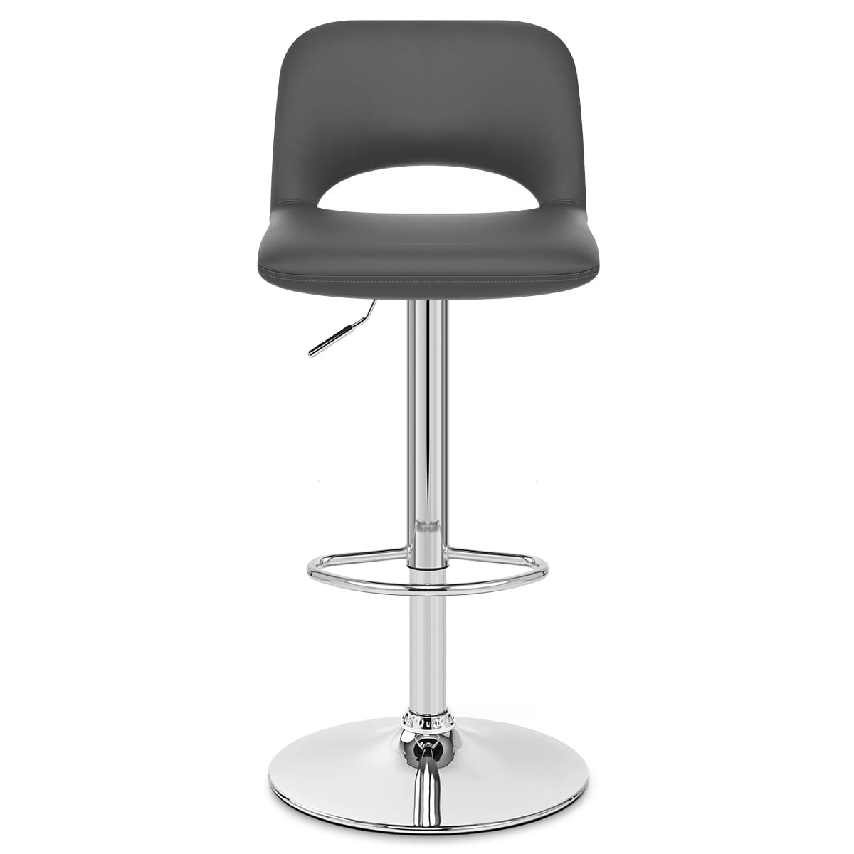 Taburete Cuero Sintético - Hugo Gris