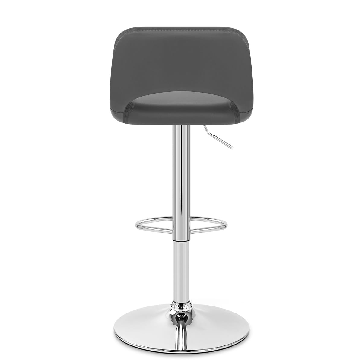 Taburete Cuero Sintético - Hugo Gris