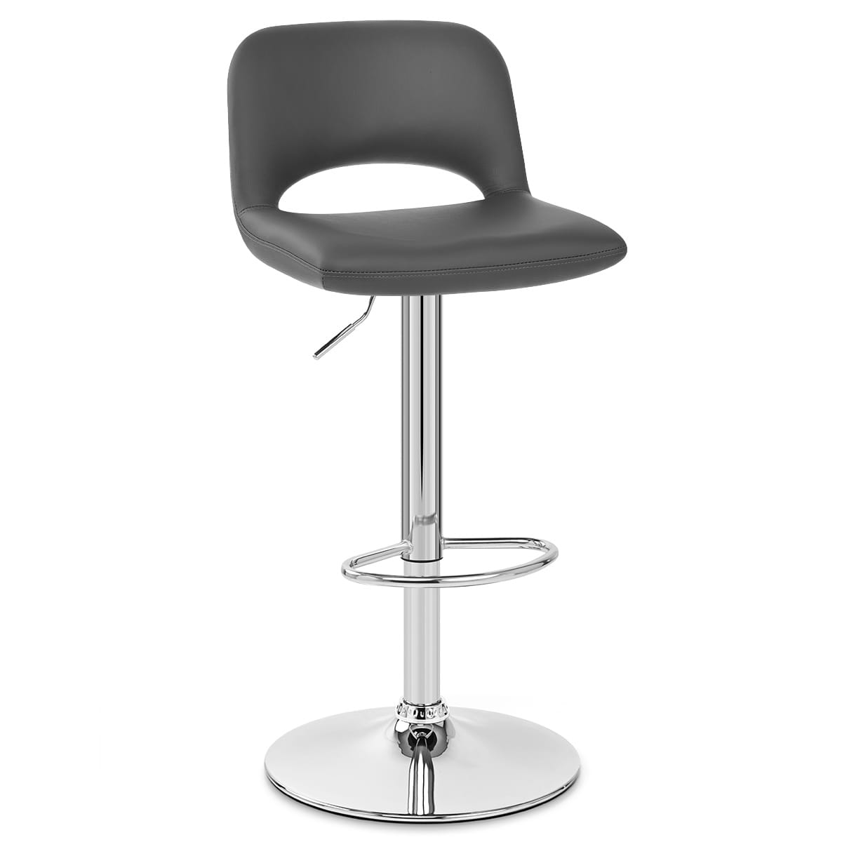 Taburete Cuero Sintético - Hugo Gris