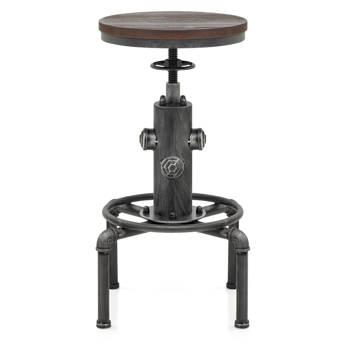 Taburete Madera Metal - Hydrant Gunmetal Madera
