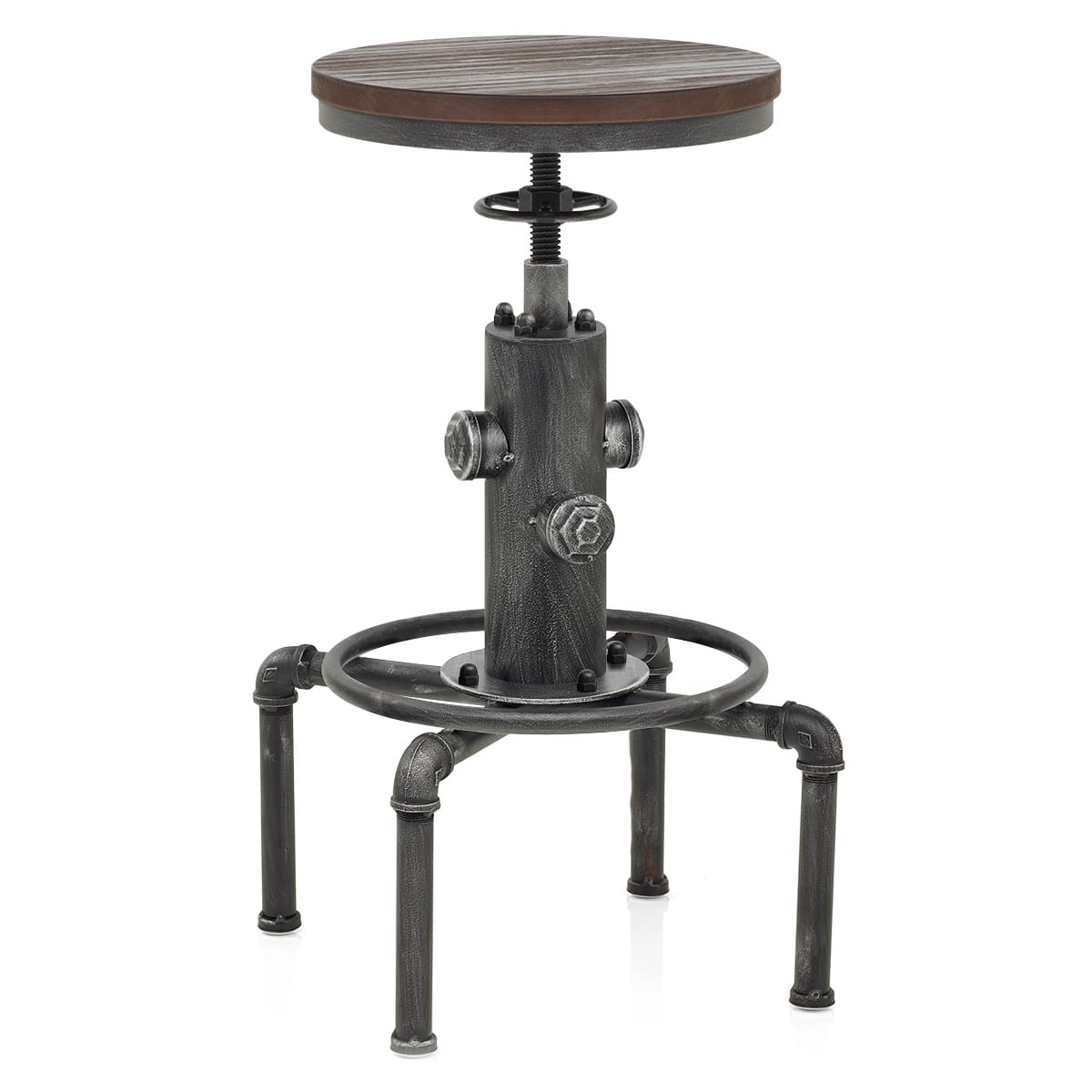 Taburete Madera Metal - Hydrant Gunmetal Madera