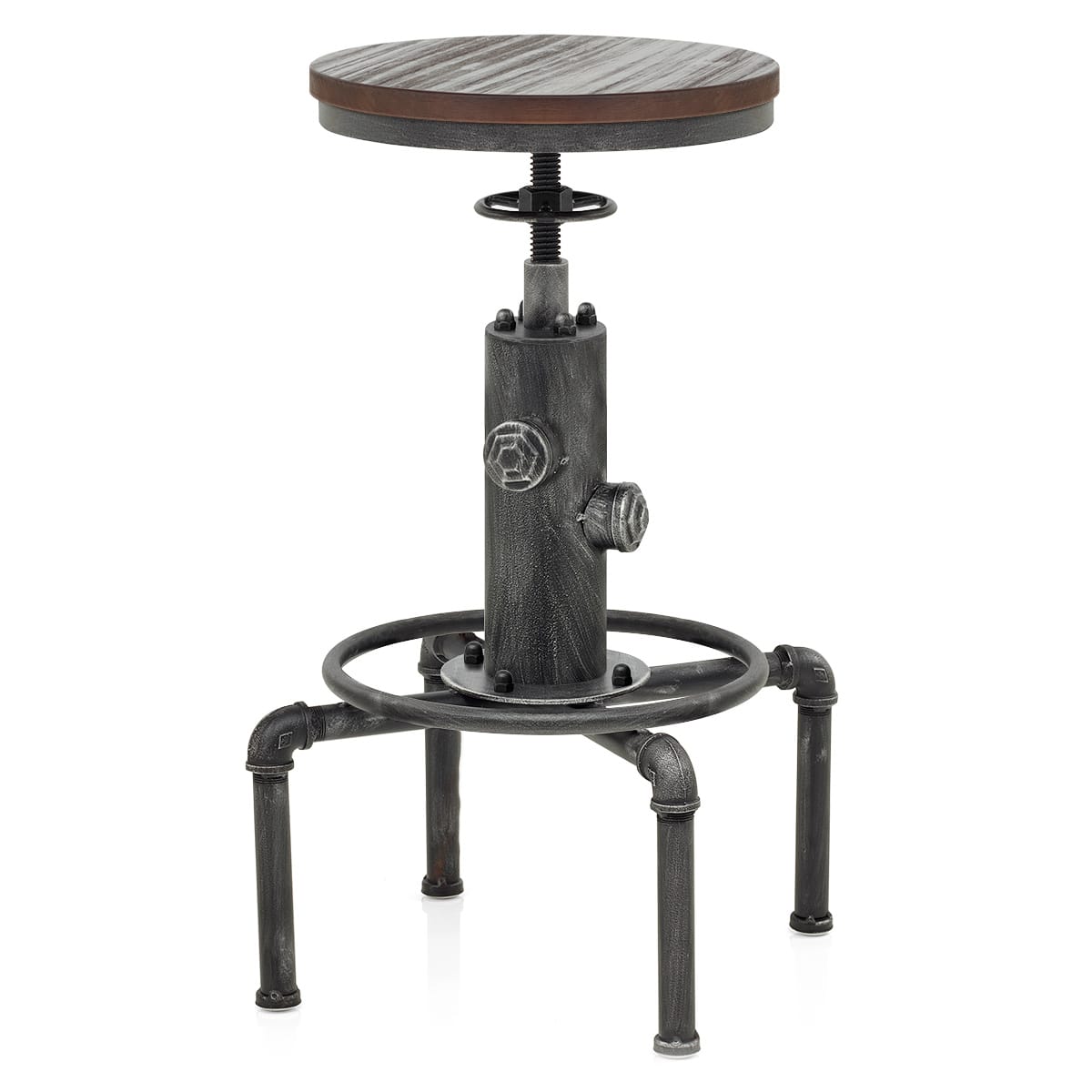 Taburete Madera Metal - Hydrant Gunmetal Madera