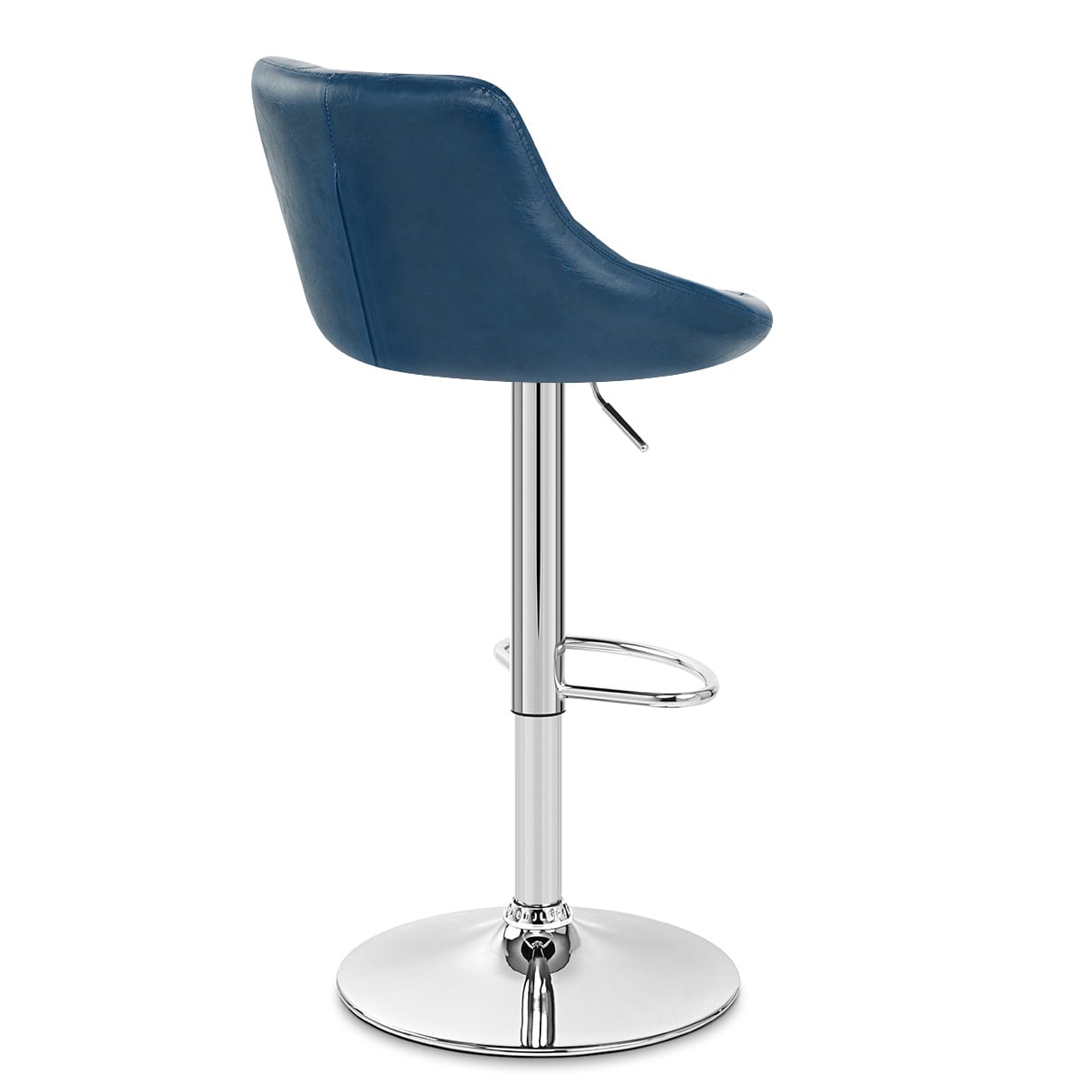 Taburete Cuero Sintético Anticado - Hype Azul