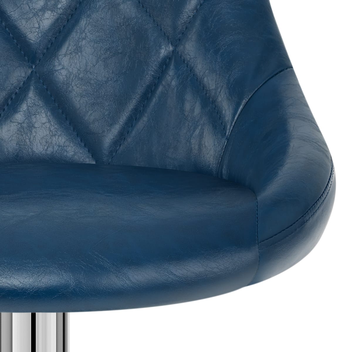 Taburete Cuero Sintético Anticado - Hype Azul
