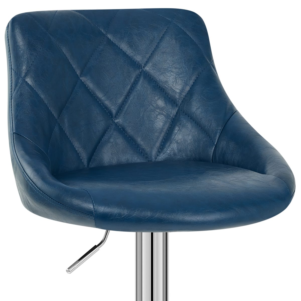 Taburete Cuero Sintético Anticado - Hype Azul