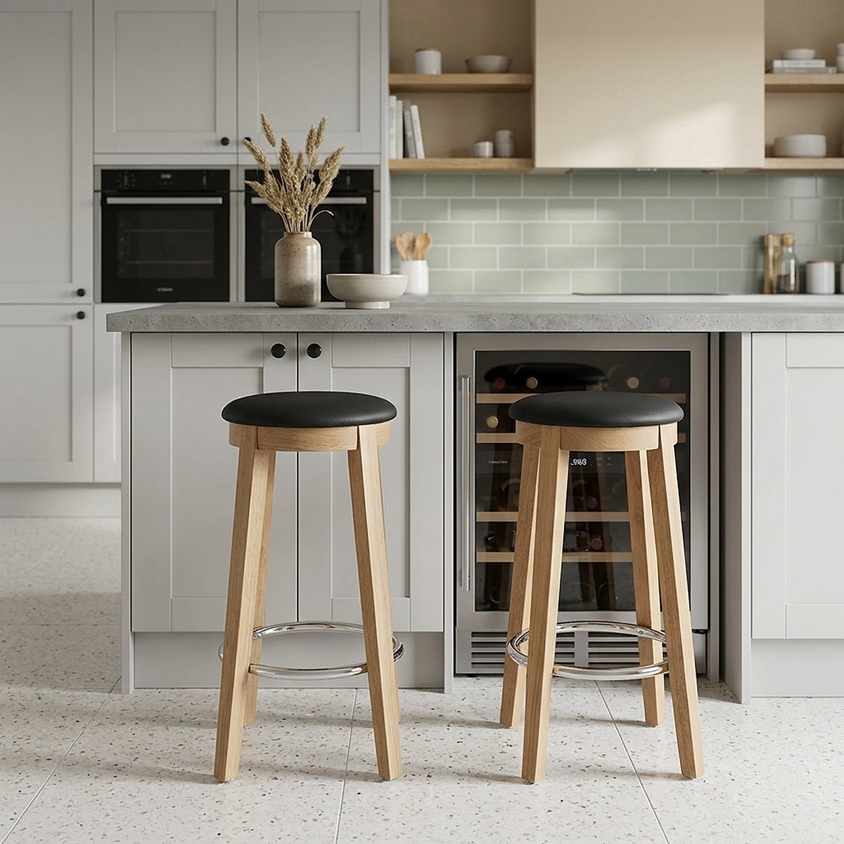 Taburete Roble - Ikon Negro