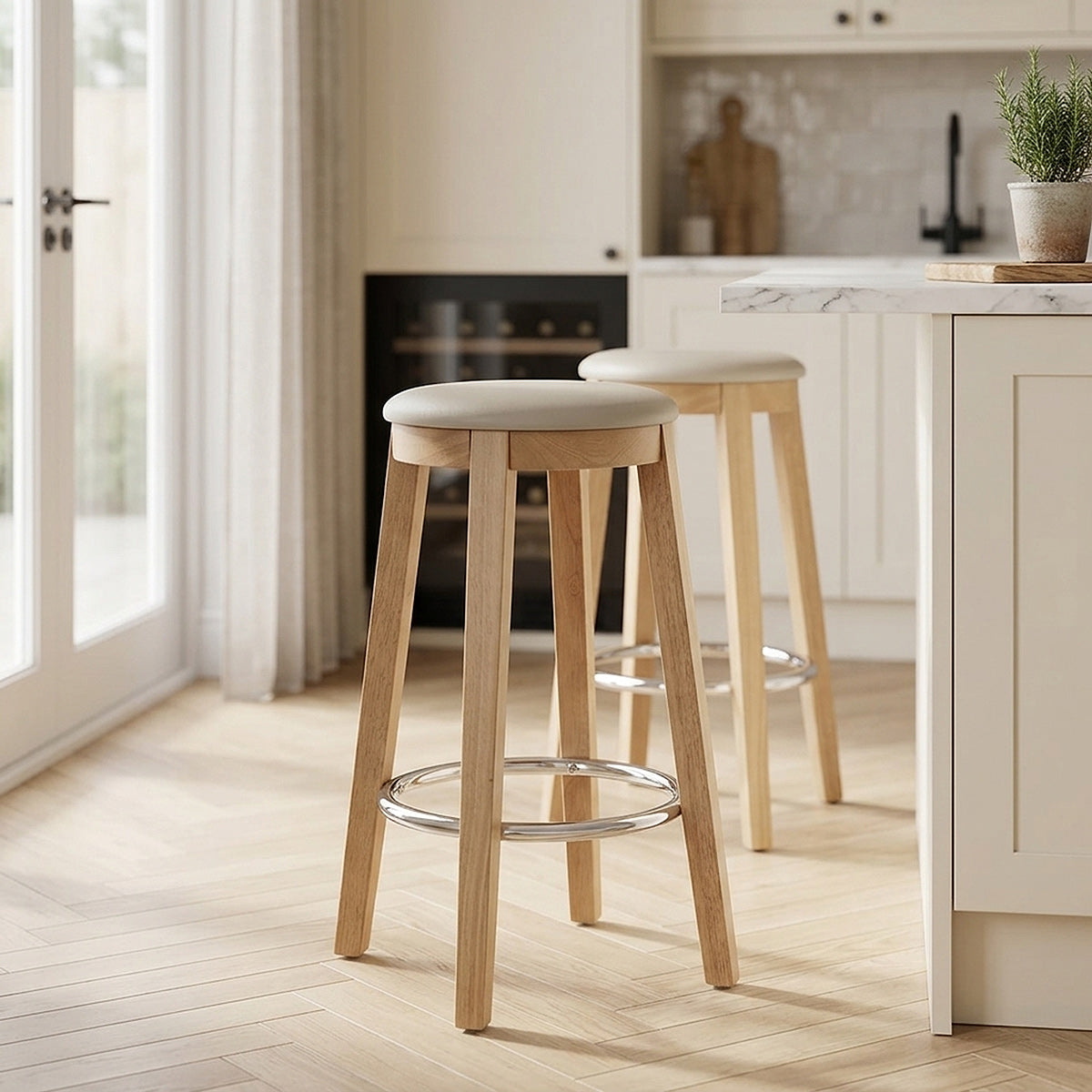 Taburete Roble - Ikon Crema