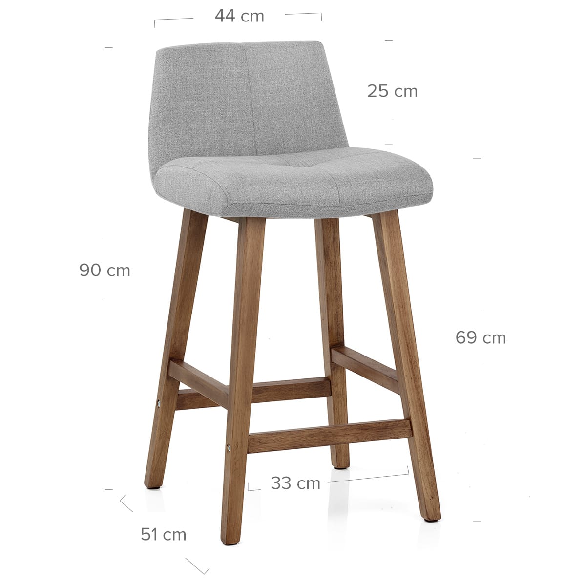 Taburete Tela Madera - Impulse Gris