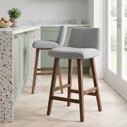 Taburete Tela Madera - Impulse Gris