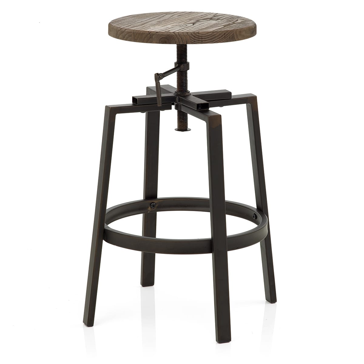 Taburete Madera Oscura - Industrial Turner Madera