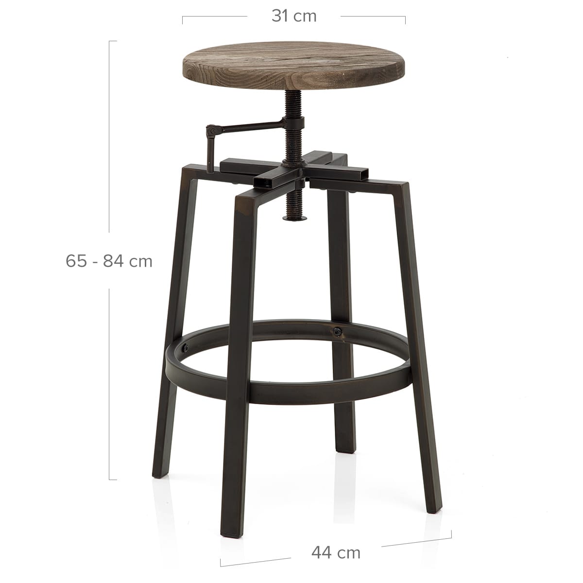 Taburete Madera Oscura - Industrial Turner Madera
