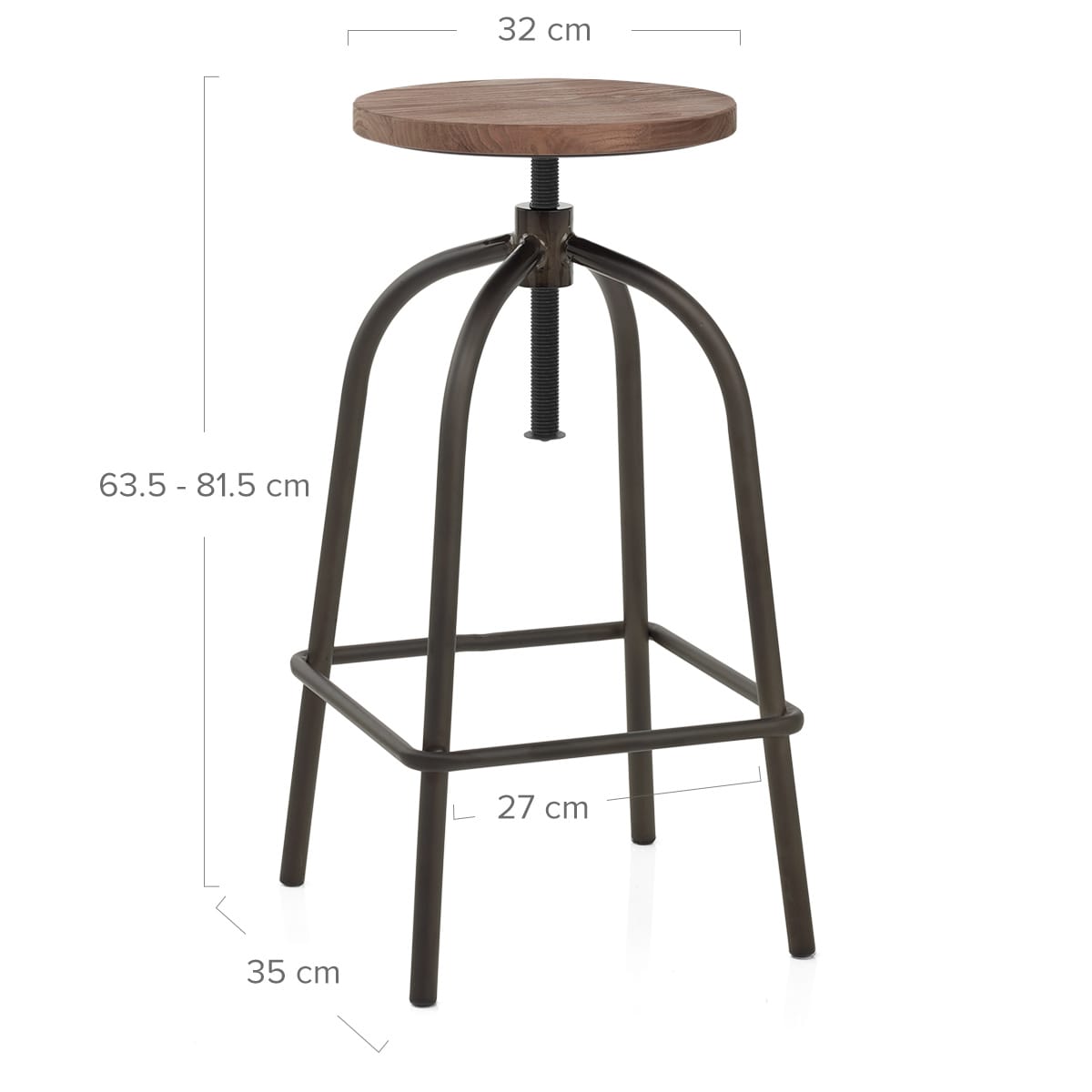 Taburete Madera Metal - Vice Industrial Negro