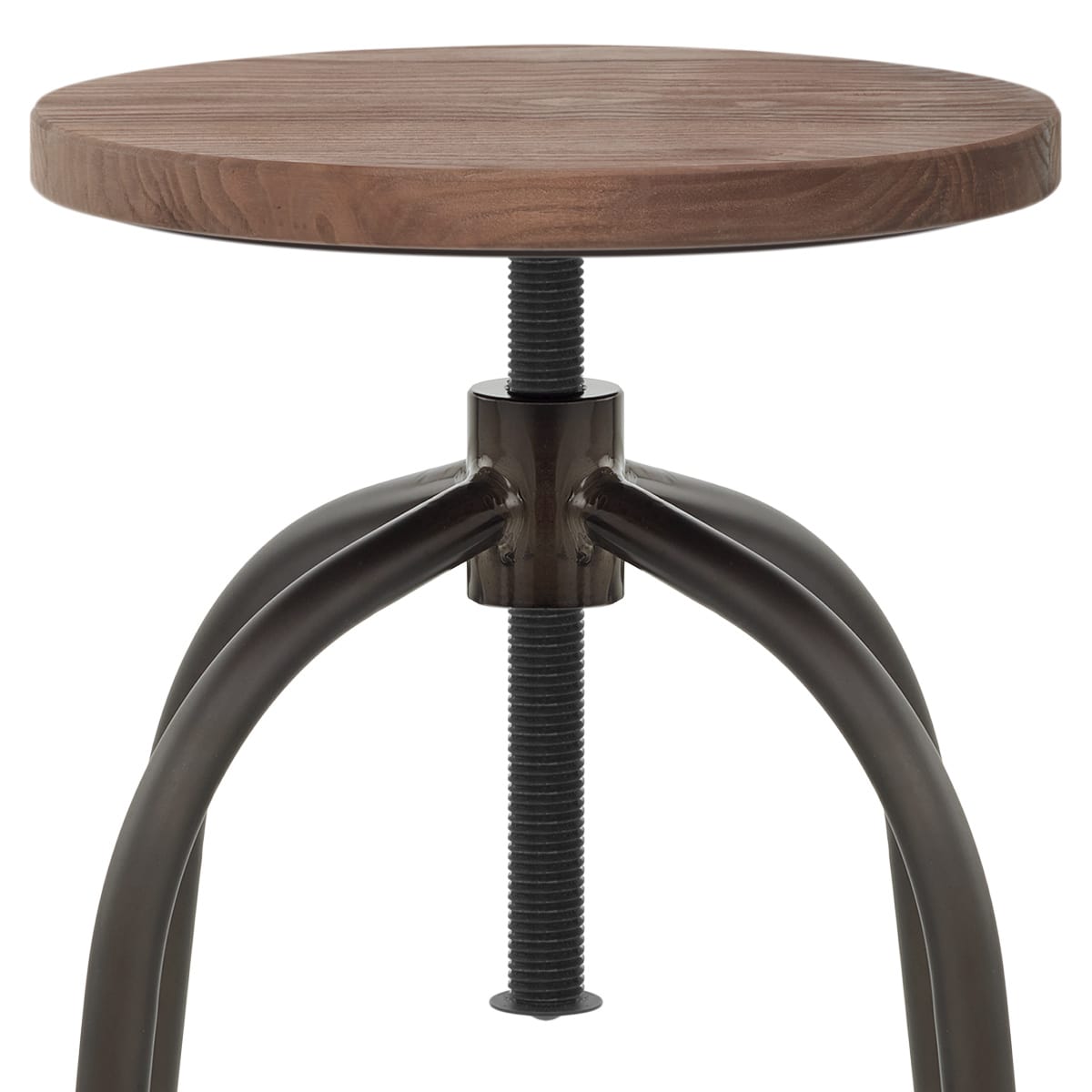Taburete Madera Metal - Vice Industrial Negro