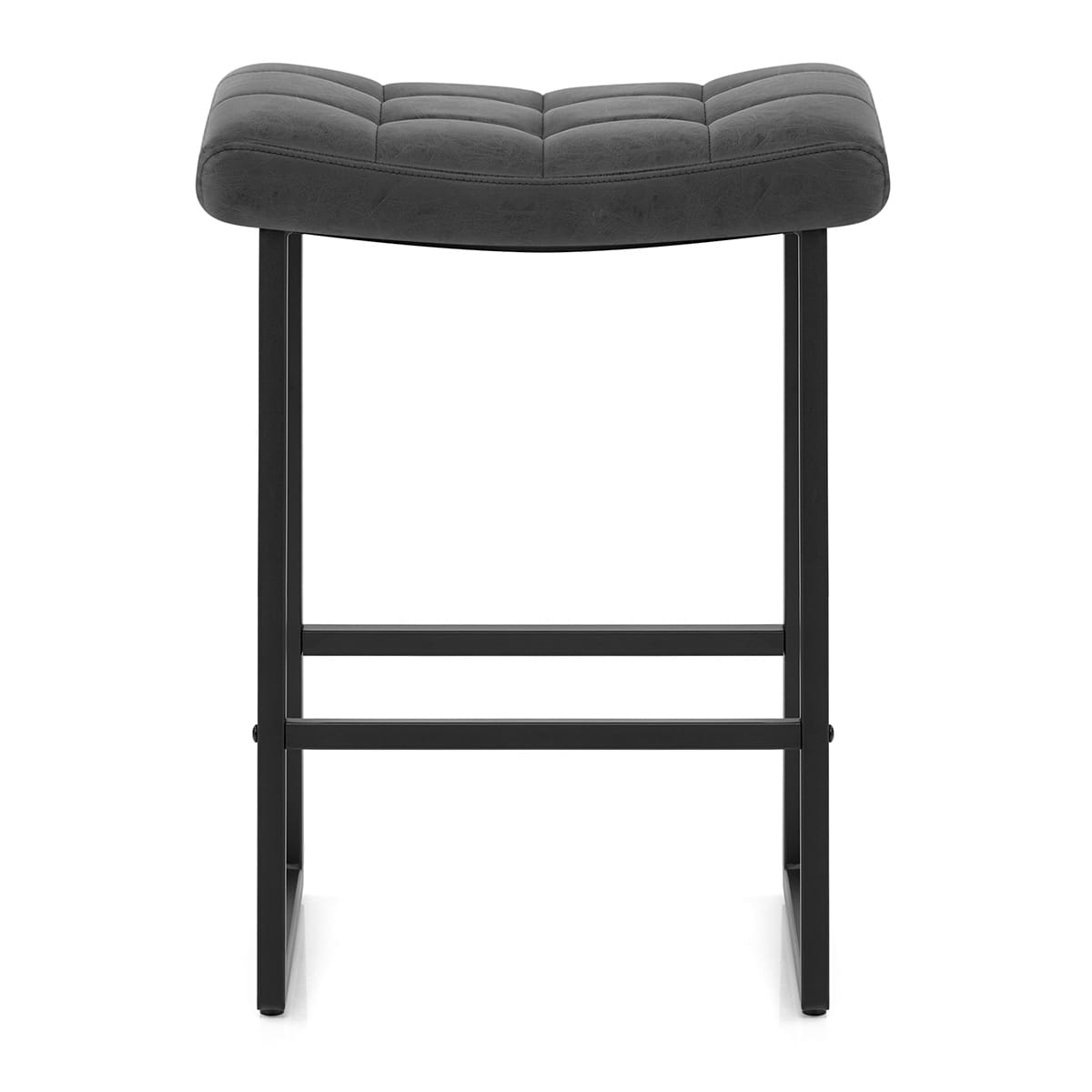 Taburete Cuero Sintético Anticado - Jago Negro