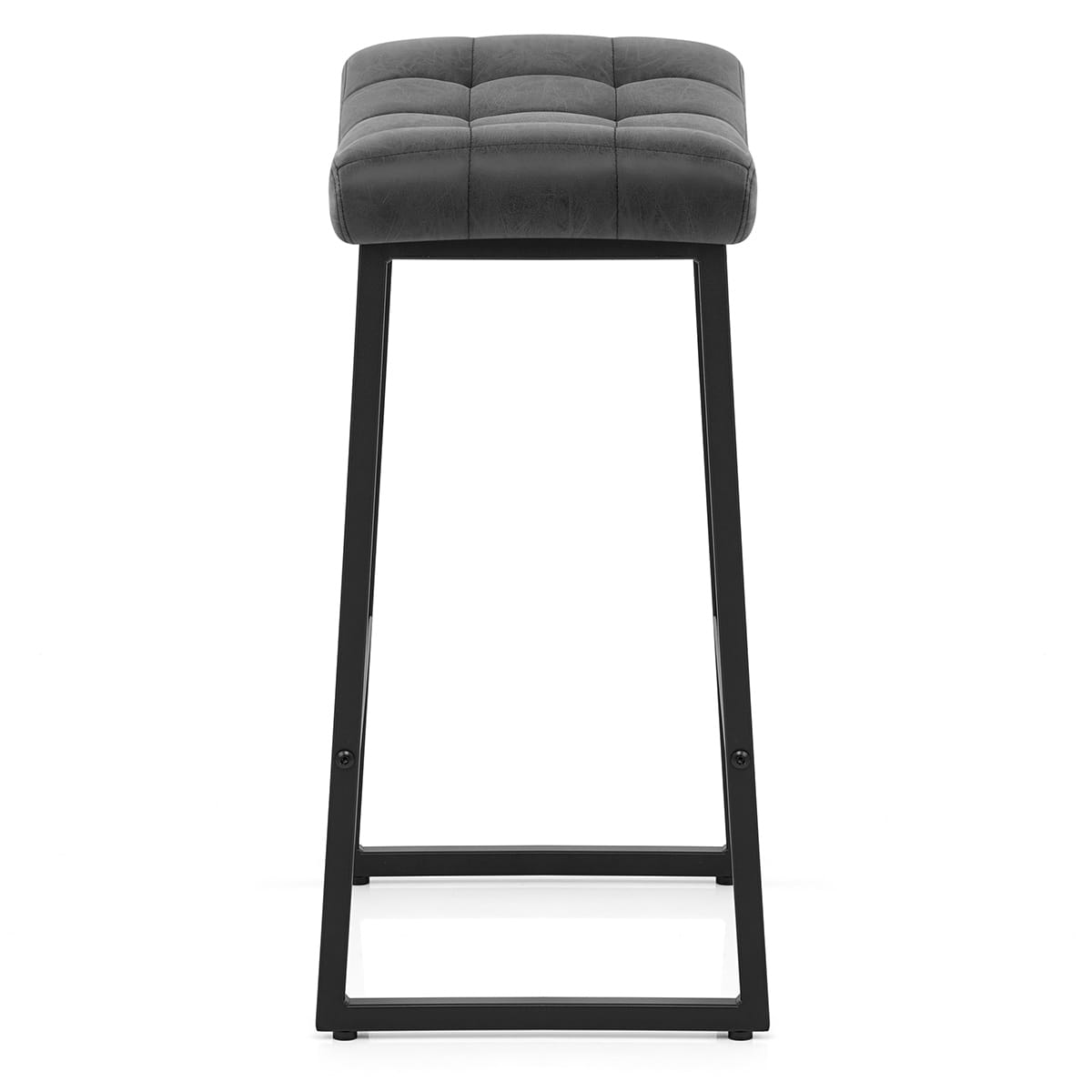 Taburete Cuero Sintético Anticado - Jago Negro