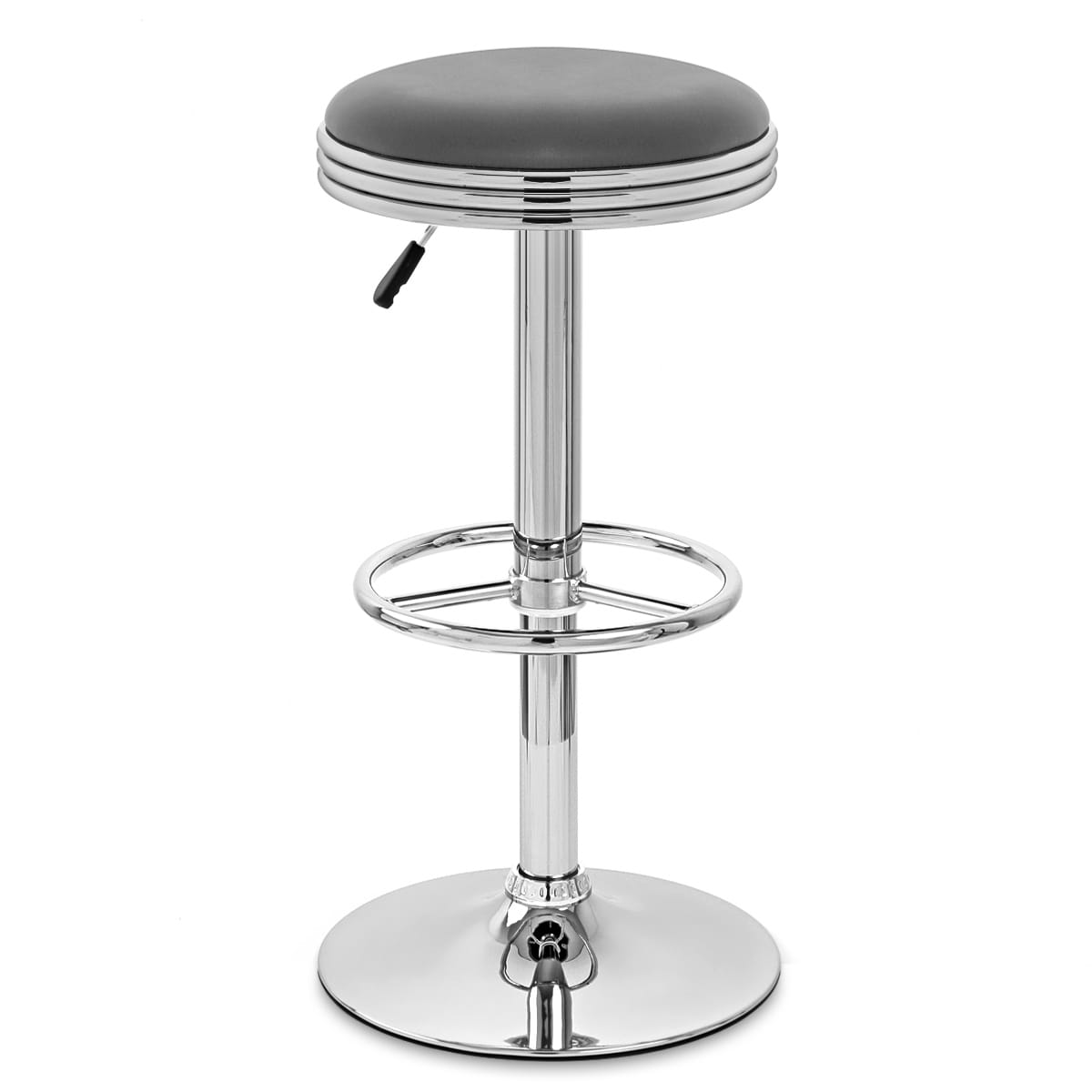 Taburete Polipiel Cromo - Java Gris
