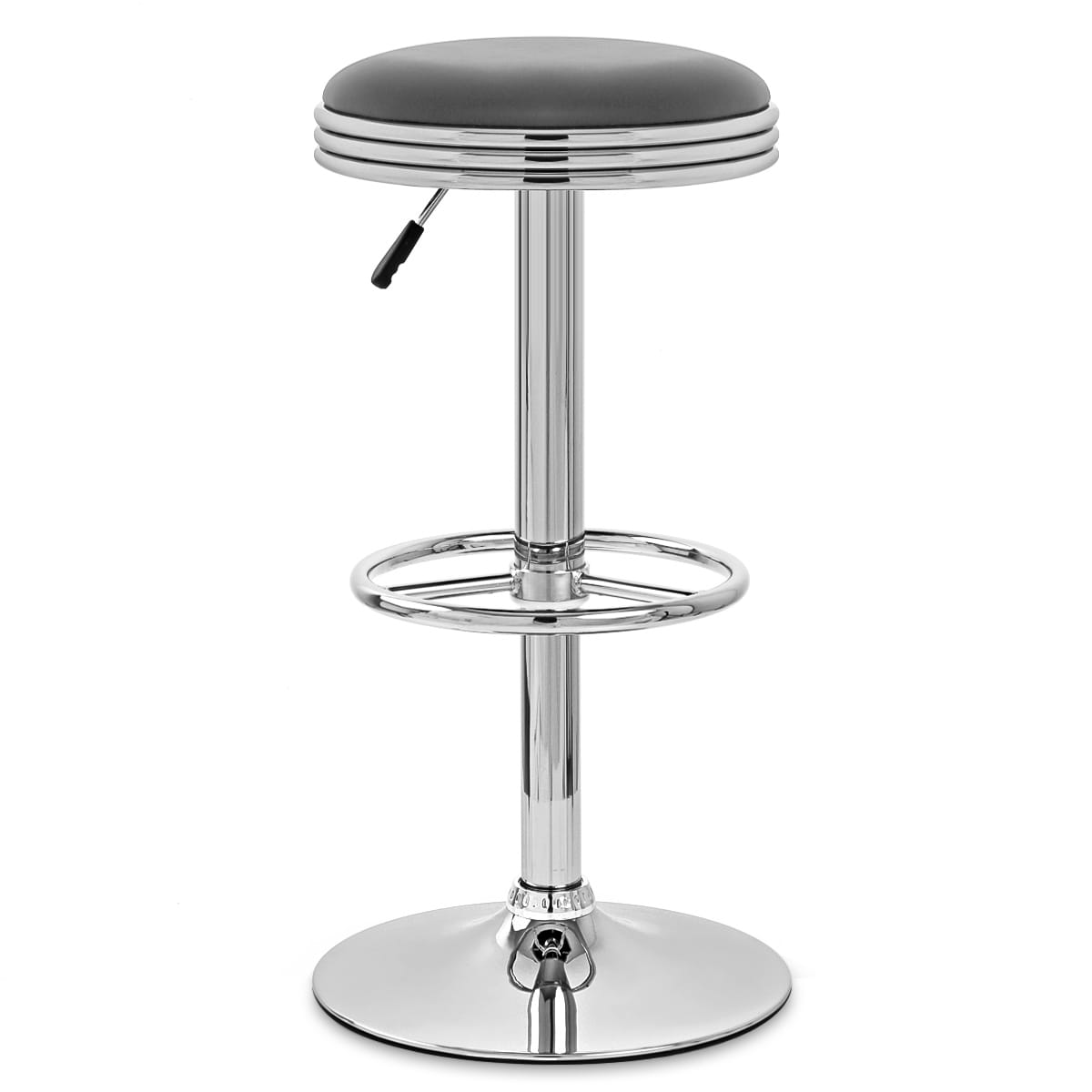 Taburete Polipiel Cromo - Java Gris
